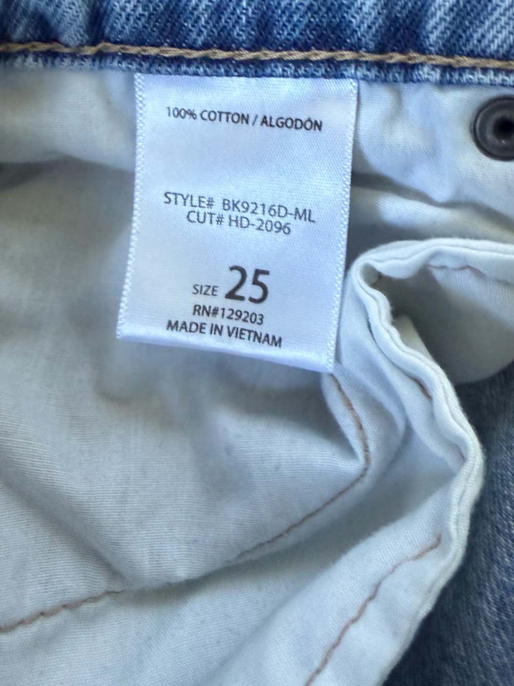Hidden Light Blue Distressed High-Waist Wide-Leg Jeans 100% Cotton, Size 25 - Picture 5 of 9